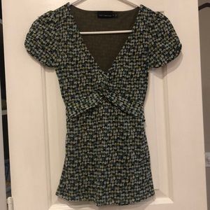 XS Short Sleeve Multi Color Top from The Limited